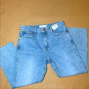 TopShop Straight Leg Cut Off Jeans